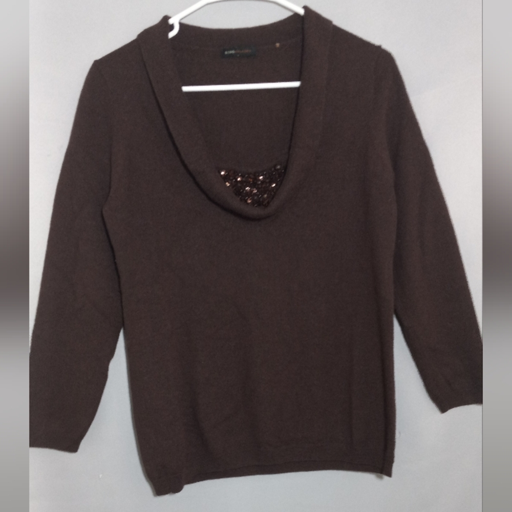 BCBGMaxAzria Dark Brown Cowl Neck Sweater